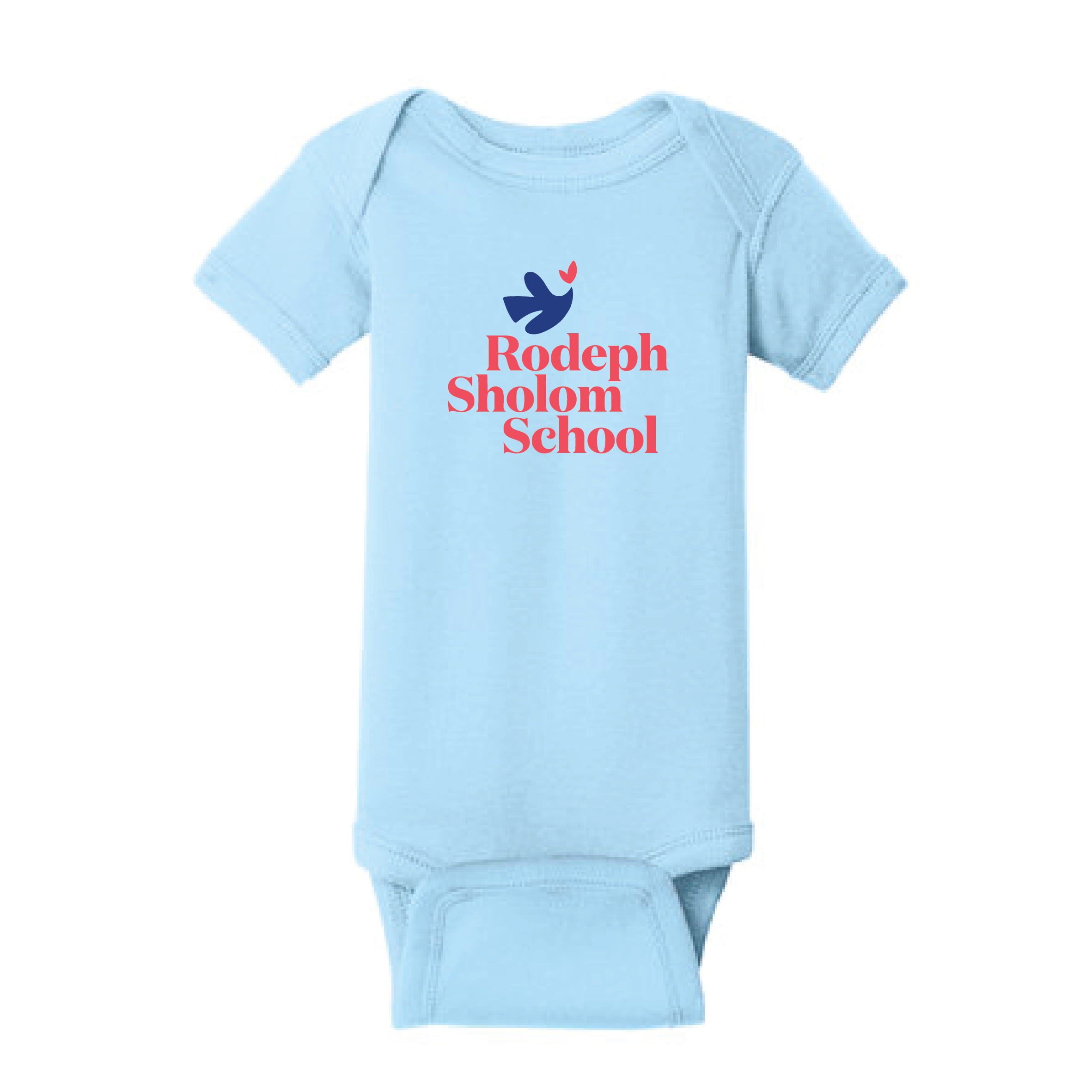 Short Sleeve Baby Rib Bodysuit – Light Blue