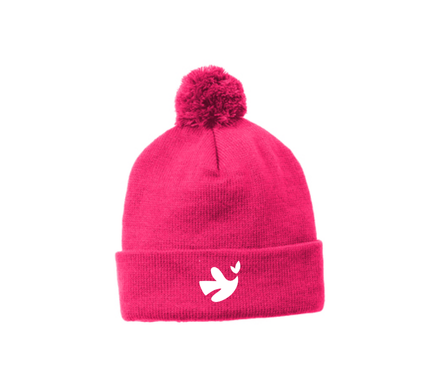 Sport-Tek Pom Pom Beanie – Pink